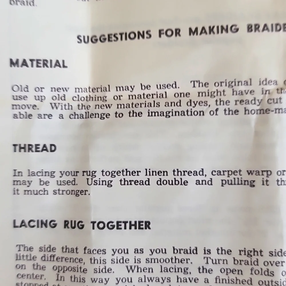 60s NOS Le-sure Braid Kit for Making Reversible Braided Rugs - Complete